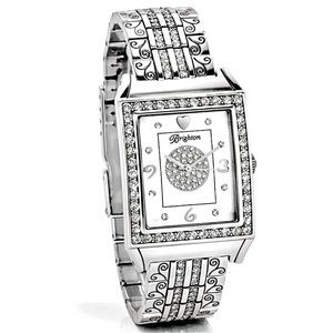Brighton Diamond Bar Link Watch with Swarovski Crystals. Style# W40672